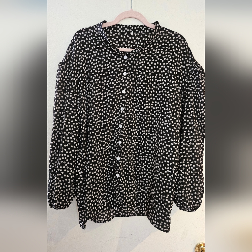 Black and White Polka Dot Blouse
